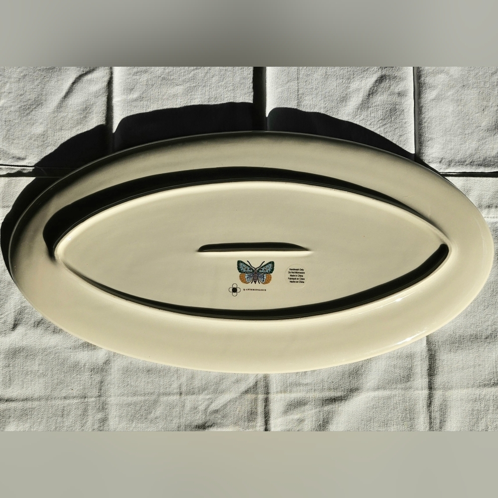 ANTHROPOLOGIE Bistro Tile Stoneware Platter: Garden Edition in Butterfly - Picture 5 of 6